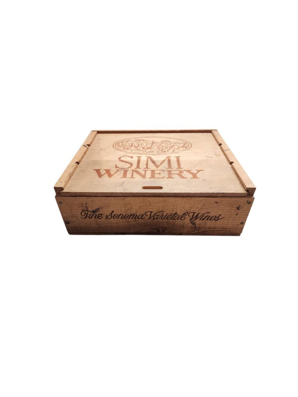 Vintage Simi Winery Wood Crate Wine Gift Box Rustic Farmhouse Decor Sonoma - Picture 3 of 7